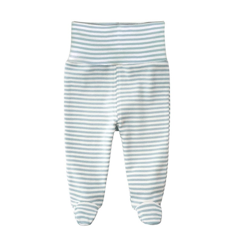 Teach Leanbh Infant Baby 3 Pack Footed Pants Cotton High Waist Casual Leggings (6 Months, A) - Image 2